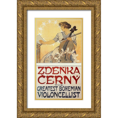 Zdneka cerny Archival Gold Ornate Wood Framed Art Print with Double Matting by Vintage Apple Collection