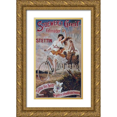 Bike 20 Gold Ornate Wood Framed Art Print with Double Matting by Vintage Apple Collection