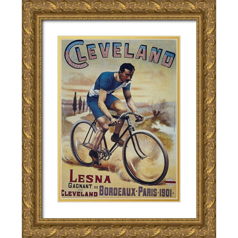 Bike 22 Gold Ornate Wood Framed Art Print with Double Matting by Vintage Apple Collection