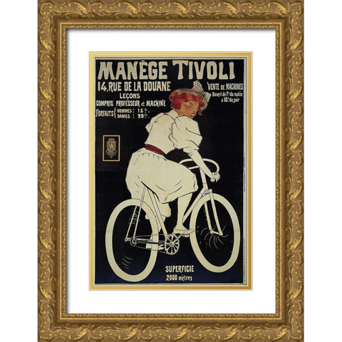 Bike 25 Gold Ornate Wood Framed Art Print with Double Matting by Vintage Apple Collection