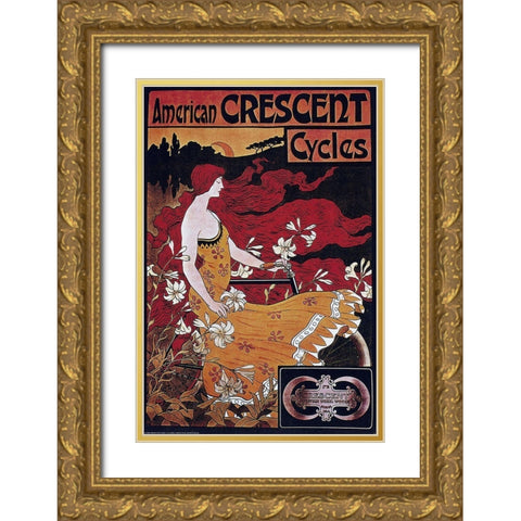 Bike 36 Gold Ornate Wood Framed Art Print with Double Matting by Vintage Apple Collection