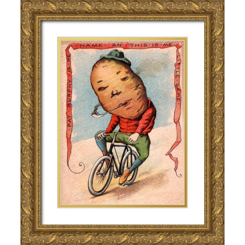 Bike Potato Gold Ornate Wood Framed Art Print with Double Matting by Vintage Apple Collection