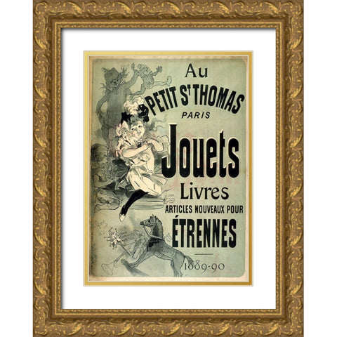 Jouets1889 Gold Ornate Wood Framed Art Print with Double Matting by Vintage Apple Collection