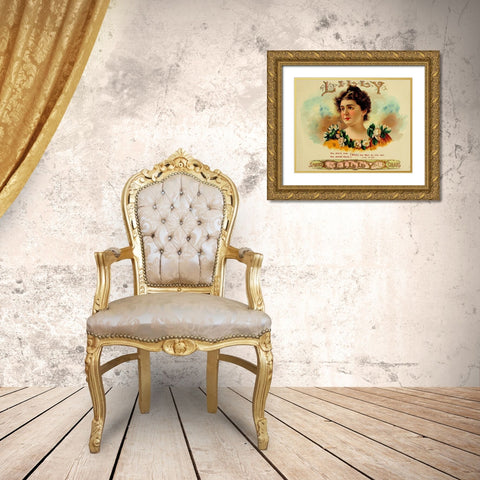 Lily Cig Gold Ornate Wood Framed Art Print with Double Matting by Vintage Apple Collection
