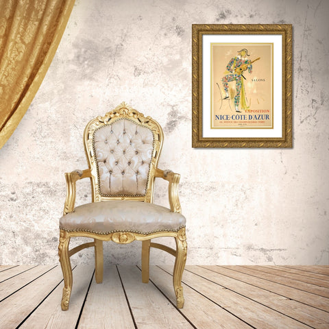 Nice Cote D Azur Gold Ornate Wood Framed Art Print with Double Matting by Vintage Apple Collection