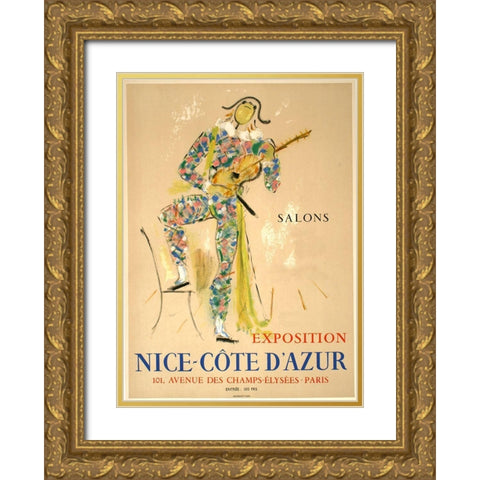 Nice Cote D Azur Gold Ornate Wood Framed Art Print with Double Matting by Vintage Apple Collection
