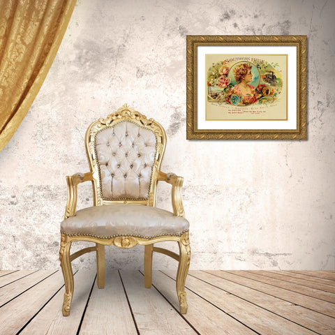 Southern Belle Gold Ornate Wood Framed Art Print with Double Matting by Vintage Apple Collection