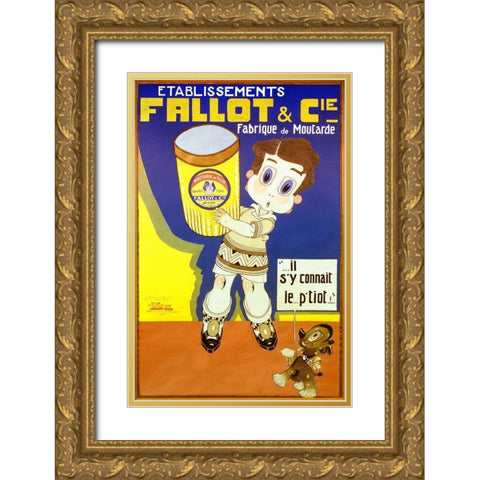 Fallot And Cie Gold Ornate Wood Framed Art Print with Double Matting by Vintage Apple Collection