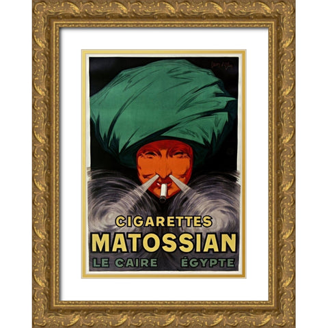 Cigarettes Matossian Gold Ornate Wood Framed Art Print with Double Matting by Vintage Apple Collection