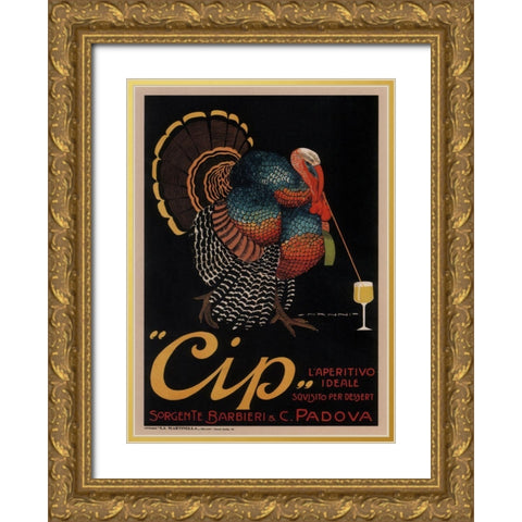 Cip Padova Turkey Gold Ornate Wood Framed Art Print with Double Matting by Vintage Apple Collection