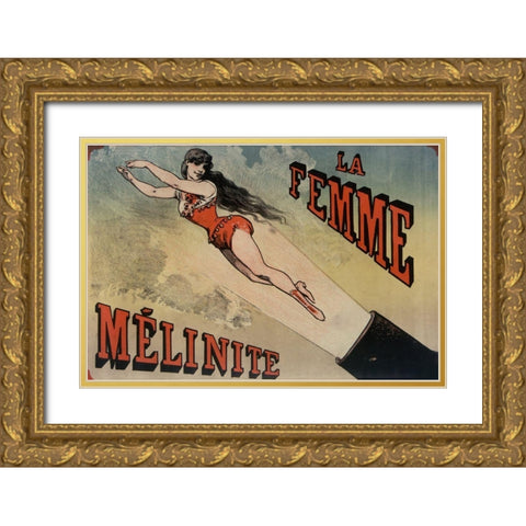 Circus la Femme MÃ©lanite Gold Ornate Wood Framed Art Print with Double Matting by Vintage Apple Collection