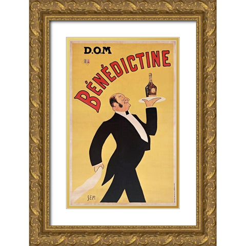 Dom BÃ©nÃ©dictine Gold Ornate Wood Framed Art Print with Double Matting by Vintage Apple Collection