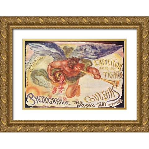 Exposition Salle de Figaro Gold Ornate Wood Framed Art Print with Double Matting by Vintage Apple Collection