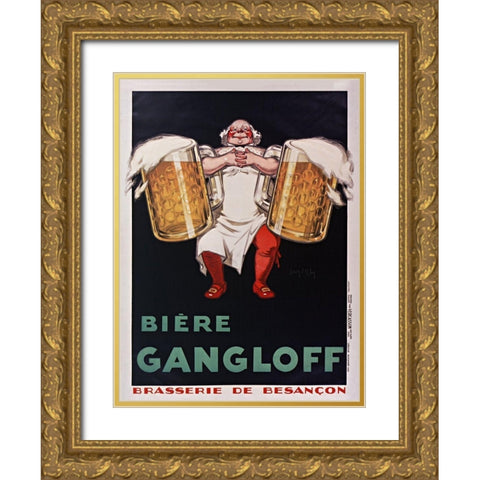 Gangloff BiÃ©re Gold Ornate Wood Framed Art Print with Double Matting by Vintage Apple Collection