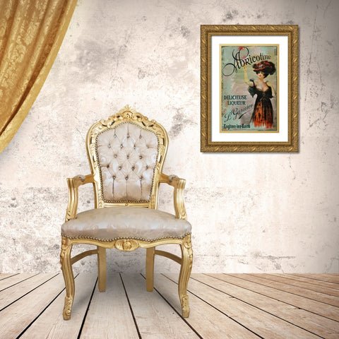 Abricotine Gold Ornate Wood Framed Art Print with Double Matting by Vintage Apple Collection