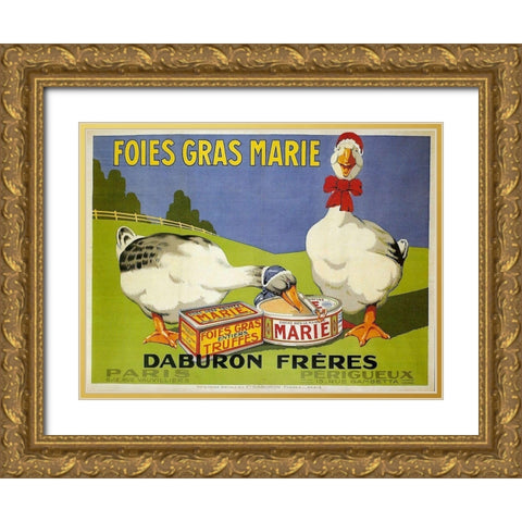 Foiesgrasmarie Gold Ornate Wood Framed Art Print with Double Matting by Vintage Apple Collection
