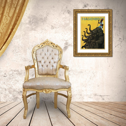 Hagenbeck Gold Ornate Wood Framed Art Print with Double Matting by Vintage Apple Collection