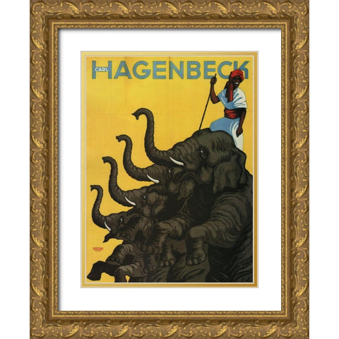 Hagenbeck Gold Ornate Wood Framed Art Print with Double Matting by Vintage Apple Collection
