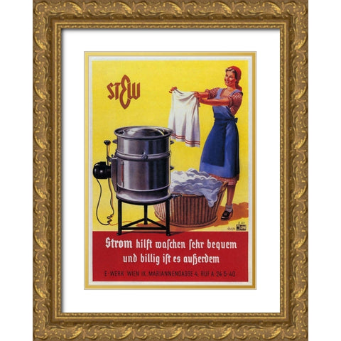 Vintage Swiss Laundry Ad Gold Ornate Wood Framed Art Print with Double Matting by Vintage Apple Collection
