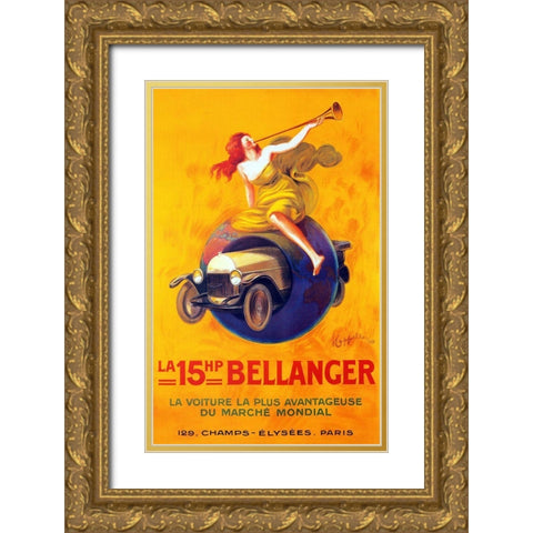 bellanger Gold Ornate Wood Framed Art Print with Double Matting by Vintage Apple Collection