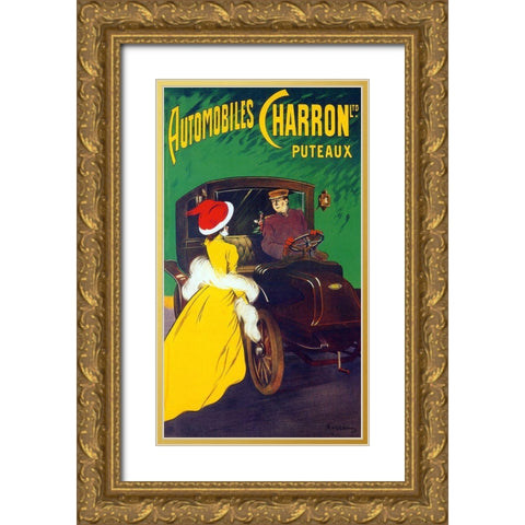 charron Gold Ornate Wood Framed Art Print with Double Matting by Vintage Apple Collection