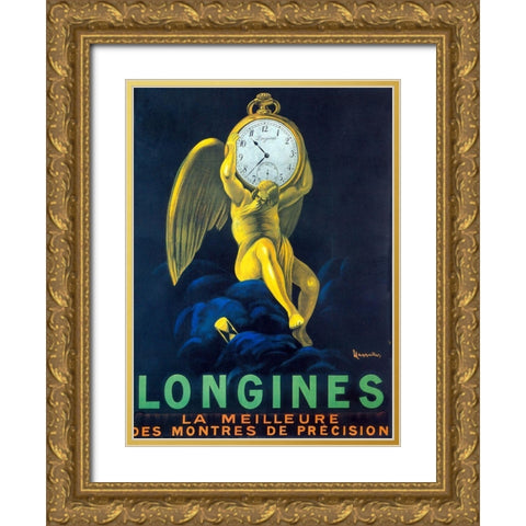 longines Gold Ornate Wood Framed Art Print with Double Matting by Vintage Apple Collection