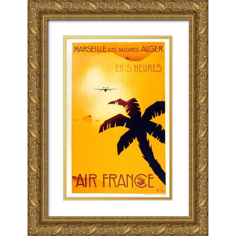 marseille Gold Ornate Wood Framed Art Print with Double Matting by Vintage Apple Collection