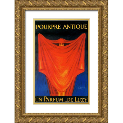 pourpre Gold Ornate Wood Framed Art Print with Double Matting by Vintage Apple Collection