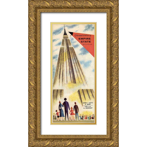 Empire State Gold Ornate Wood Framed Art Print with Double Matting by Vintage Apple Collection