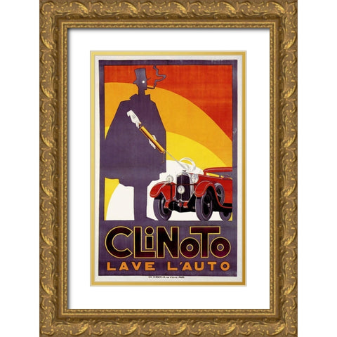 Clinoto Gold Ornate Wood Framed Art Print with Double Matting by Vintage Apple Collection