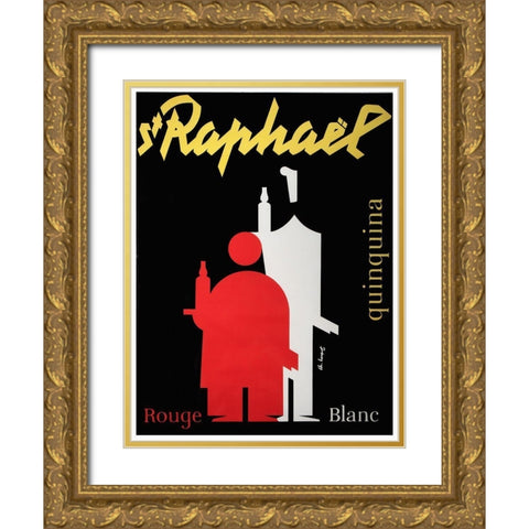 Raphael Quinquina Gold Ornate Wood Framed Art Print with Double Matting by Vintage Apple Collection