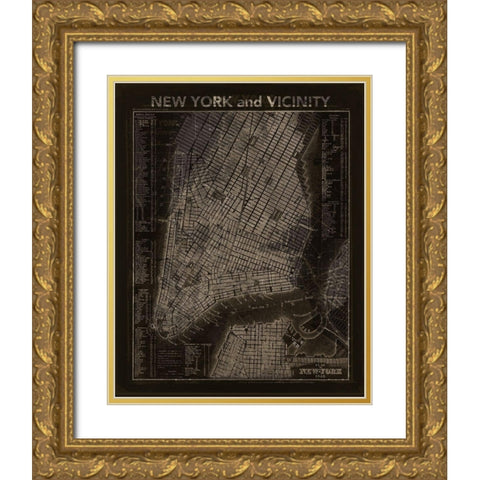 MA Gold Ornate Wood Framed Art Print with Double Matting by Vintage Apple Collection