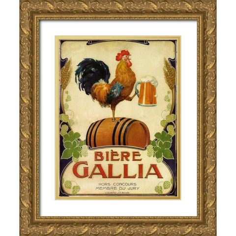 Biere Gallia Gold Ornate Wood Framed Art Print with Double Matting by Vintage Apple Collection