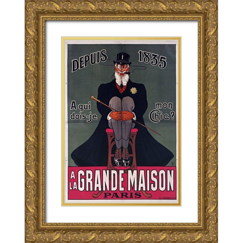 Grand Maison Paris Gold Ornate Wood Framed Art Print with Double Matting by Vintage Apple Collection