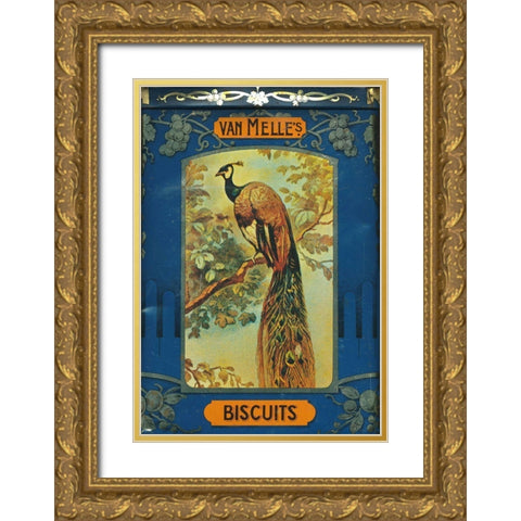 Van Melles Biscuits Two Gold Ornate Wood Framed Art Print with Double Matting by Vintage Apple Collection