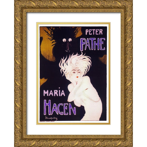 Pathe Gold Ornate Wood Framed Art Print with Double Matting by Vintage Apple Collection