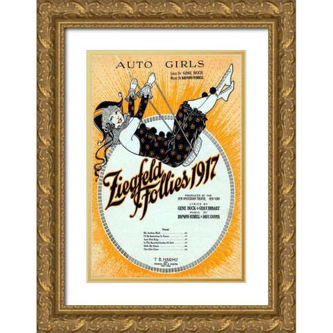 Zig 006 Gold Ornate Wood Framed Art Print with Double Matting by Vintage Apple Collection