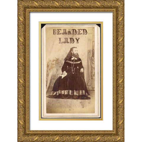 Bearded Lady Gold Ornate Wood Framed Art Print with Double Matting by Vintage Apple Collection