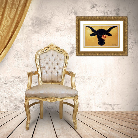 Steer Capp Gold Ornate Wood Framed Art Print with Double Matting by Vintage Apple Collection