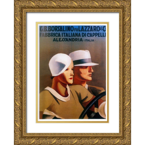 Italy 1003 Gold Ornate Wood Framed Art Print with Double Matting by Vintage Apple Collection