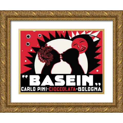 Basein Gold Ornate Wood Framed Art Print with Double Matting by Vintage Apple Collection