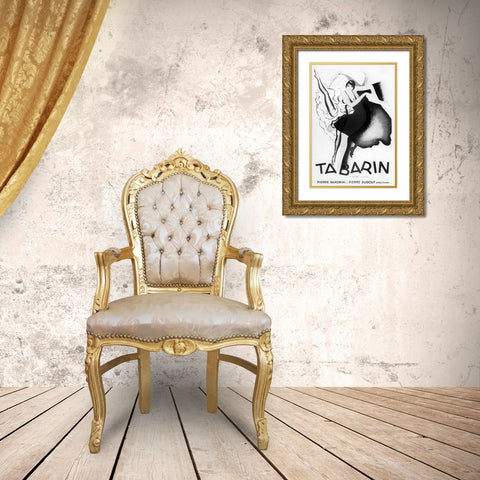 Tabarin Art Deco Gold Ornate Wood Framed Art Print with Double Matting by Vintage Apple Collection