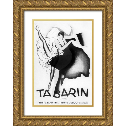 Tabarin Art Deco Gold Ornate Wood Framed Art Print with Double Matting by Vintage Apple Collection
