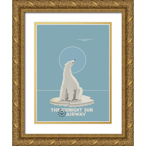 Midnight Sun Gold Ornate Wood Framed Art Print with Double Matting by Vintage Apple Collection