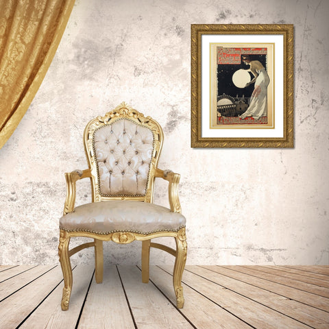 Exposition Universelle Paris Globe Gold Ornate Wood Framed Art Print with Double Matting by Vintage Apple Collection