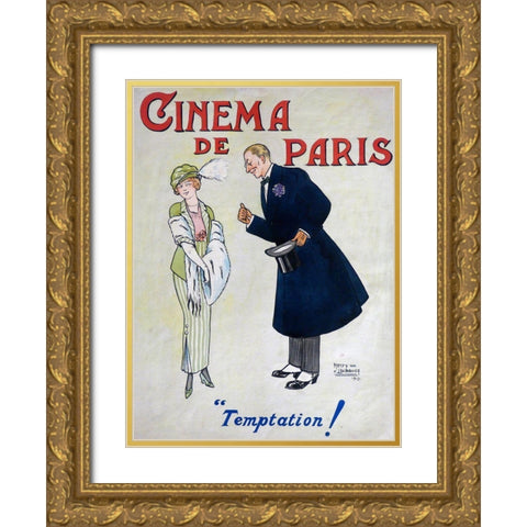 Cinema De Paris Gold Ornate Wood Framed Art Print with Double Matting by Vintage Apple Collection