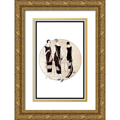 Deco 21 Poster Gold Ornate Wood Framed Art Print with Double Matting by Vintage Apple Collection