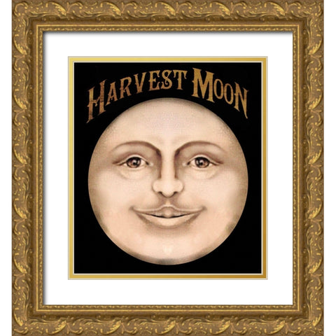 The Harvest Moon.tif Gold Ornate Wood Framed Art Print with Double Matting by Vintage Apple Collection