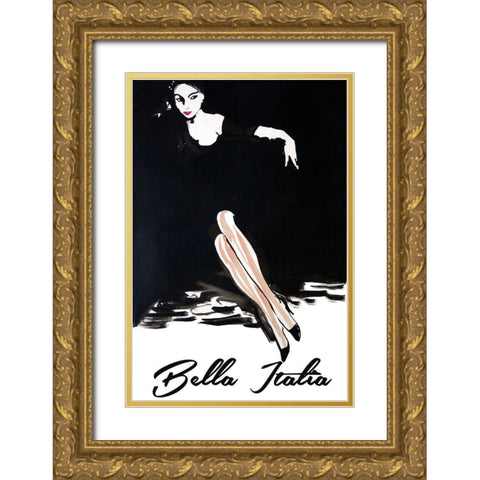 Bella Italia Gold Ornate Wood Framed Art Print with Double Matting by Vintage Apple Collection
