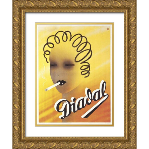 Diadal Gold Ornate Wood Framed Art Print with Double Matting by Vintage Apple Collection